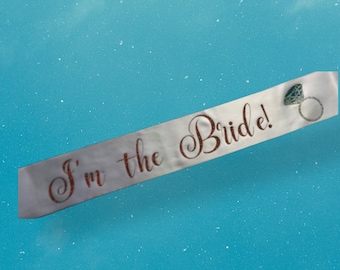Custom Glitter Bride Sash: Bachelorette Party Bridal Shower