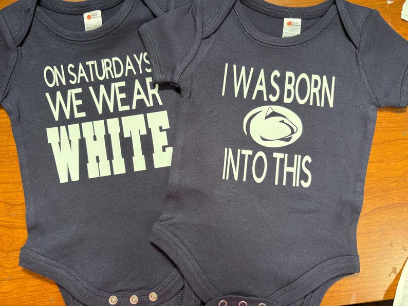 Penn State baby bodysuits , Bows and Bibs; PSU baby gifts; PSU "On Saturdays we Wear White" and "Class of" bodysuits; Nittany Lions onesies image 5