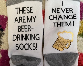 Fathers Day Beer lovers socks,  Gifts for dads who love beer, stocking stuffers for him; boyfriend gifts; funny socks for dad,gift exchange