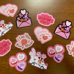 Valentinstag vinyllaminierte Aufklebermagnete; Originalvorlage; wasserfest; scrapbook, Laptop, Wasserflasche, Planer, Locker Magnete