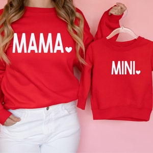 Matching mommy and me valentine day shirts, Mama Valentine Sweatshirt Gift, Matching Mommy and me Outfit, Valentines Day Shirts Mom Baby