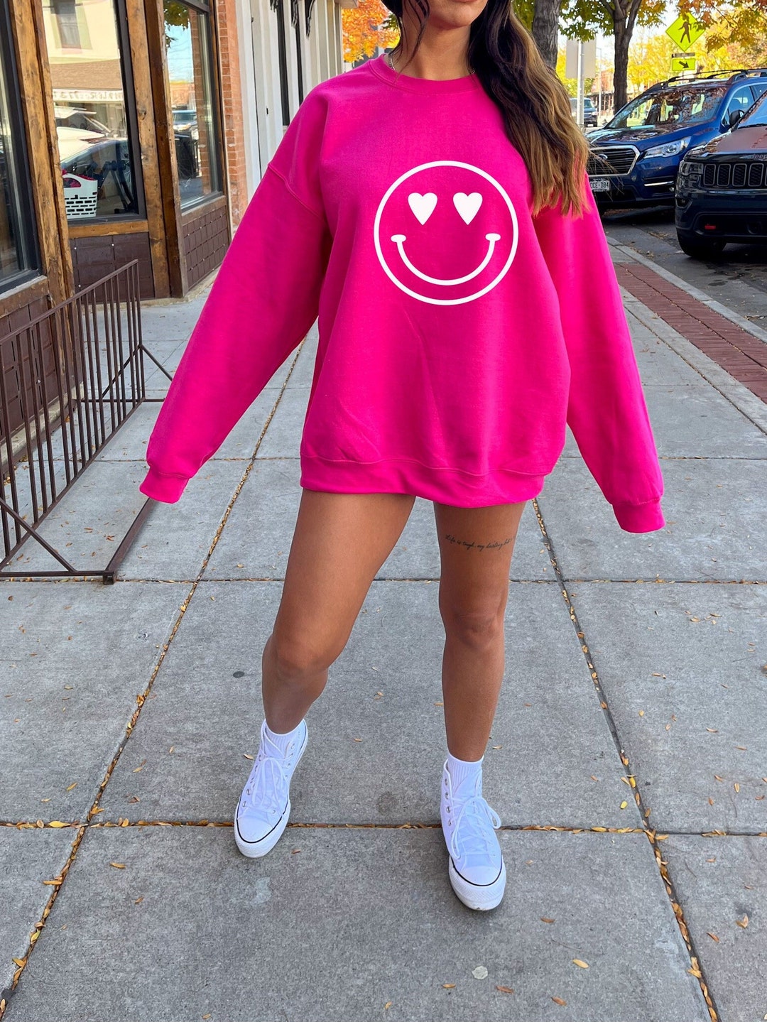 [GRAVER]★BIG CLOUD HEART SMILE SWEATSHIRT UNISEX] Big Cloud Heart Smile Hoodie - GRAVER | 60% - Asian