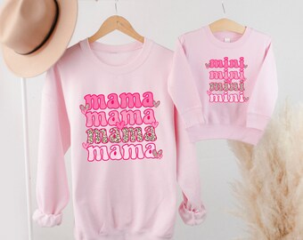 Matching mommy and me valentine day shirts, Mama Valentine Sweatshirt Gift, Matching Mommy and me Outfit, Valentines Day Shirts Mom Baby