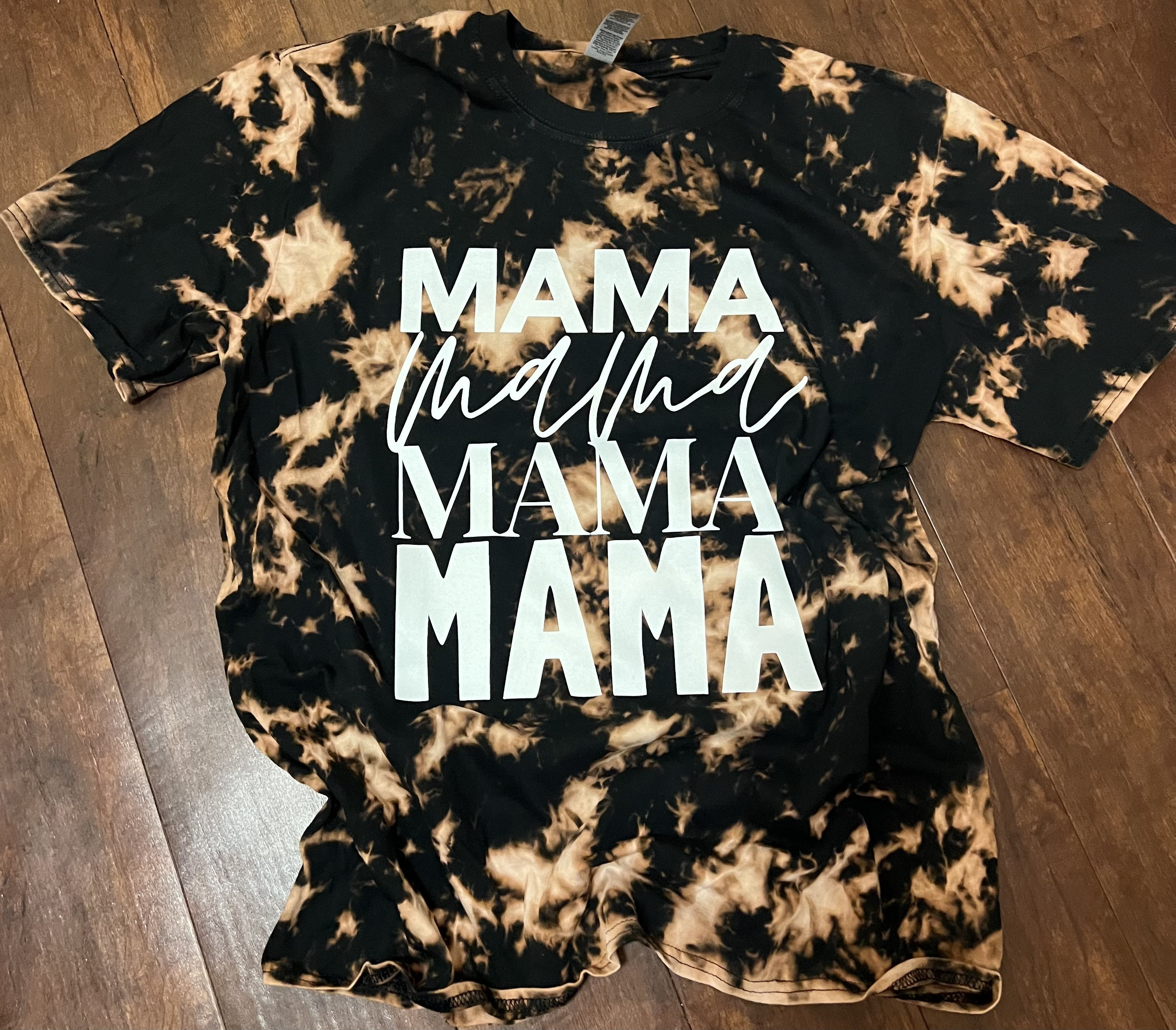 Mama Distressed Shirt, Bleached Mama Shirt, Rocker Mom Black Shirt