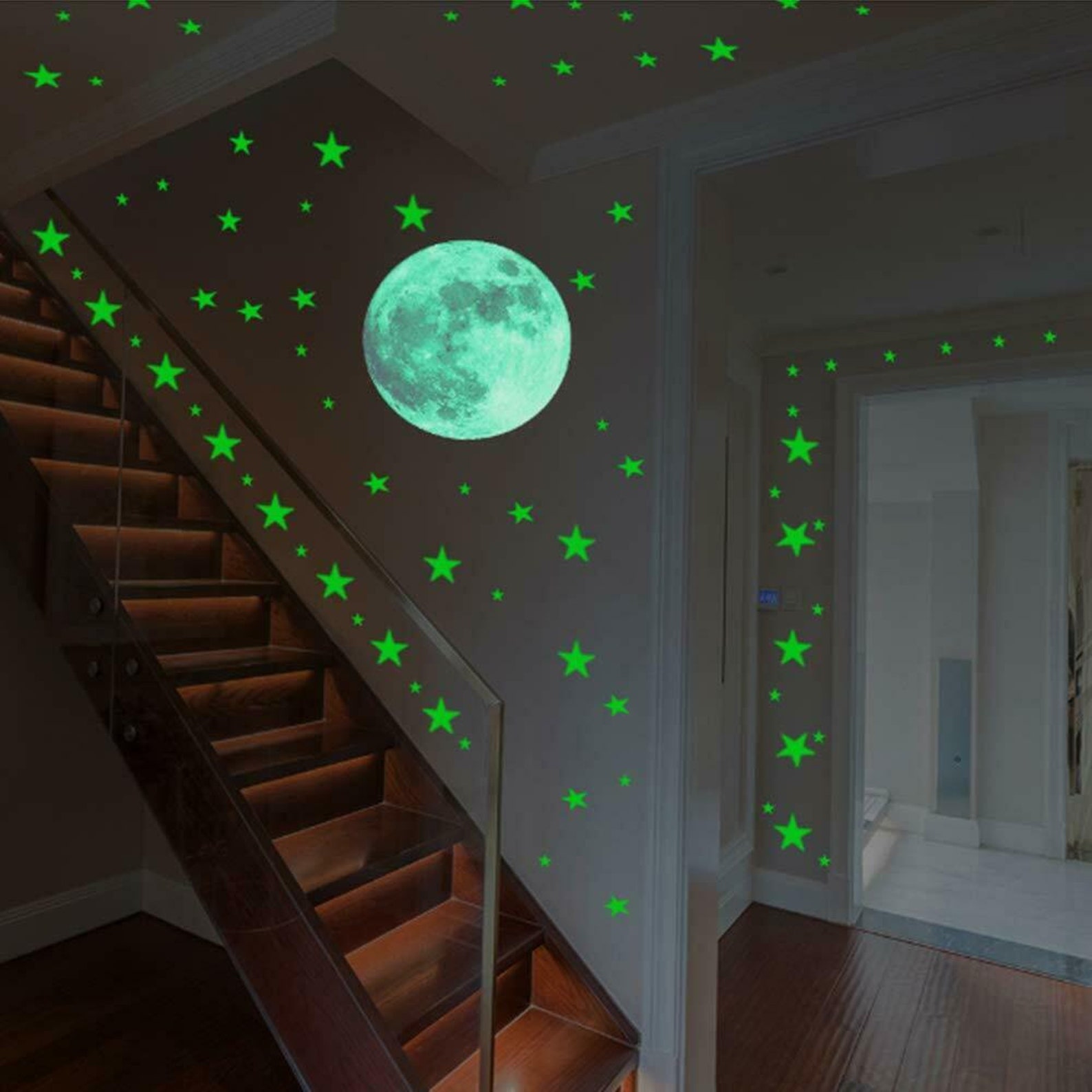 435pcs Glow In The Dark Luminous Stars & Moon Wall Stickers Etsy