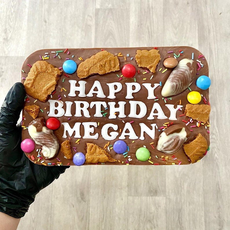 Personalised Chocolate Slab READ DESCRIPTION - birthday Father's Day gift, well done congratulations, secret santa rude funny new home house image 7