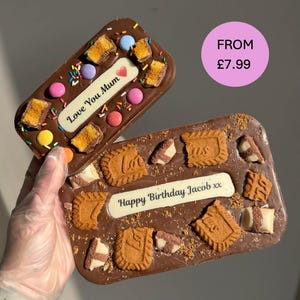 Personalised Chocolate Slab – Belgium Chocolate, Custom Message, Birthday Gift