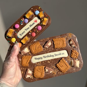Personalised Chocolate Slab READ DESCRIPTION - birthday valentines gift, Mother's Day, well done new home, secret santa rude funny