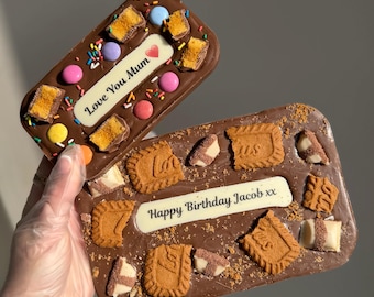 Personalised Chocolate Slab READ DESCRIPTION - birthday valentines gift,Father's Day, well done new home, secret santa rude funny