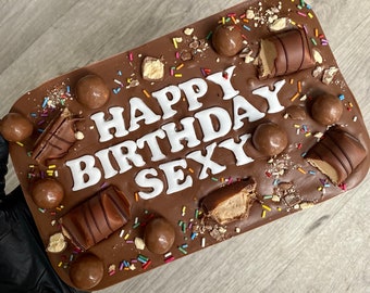 LARGE Personalised Chocolate Slab READ DESCRIPTION - birthday Mother's Day gift, well done congratulations,