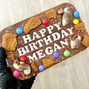 Personalised Chocolate Slab READ DESCRIPTION - birthday Father's Day gift, well done congratulations, secret santa rude funny new home house image 5