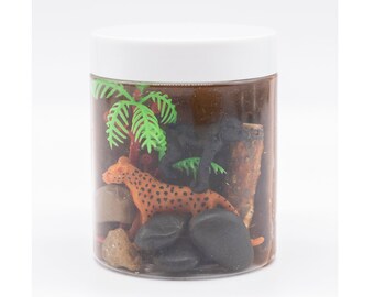 Wild Animal Playdough Jar, Wild Animal Busy Playdough Jar, Playdough to go Sensory Jars, Playdough kit, Playdough Goodie Bags, Party Favors.