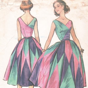 McCall's 3980 Dress Sewing Pattern Emilio of Capri Pucci Harlequin Bust 32