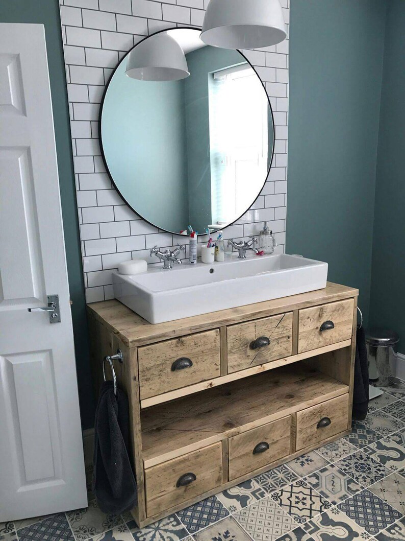 Bathroom Vanity Unit From Reclaimed Scaffold Boards Lucy