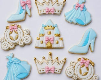 1 dozen Cinderella Butter Cookies,Girl Birthday Treats,Dessert Table treats
