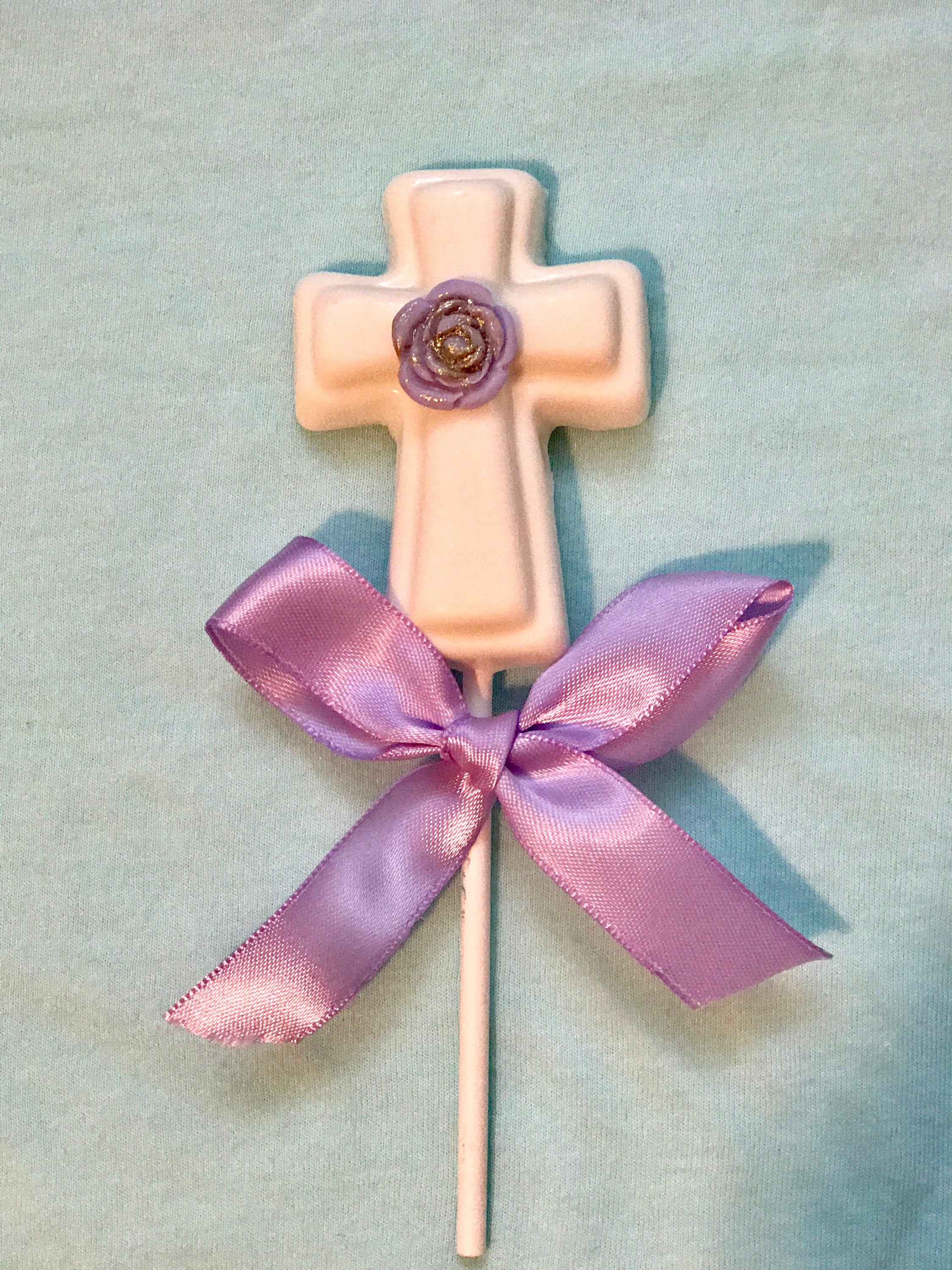 Baptism Favors12 White Chocolate Cross LollipopsGirl Etsy