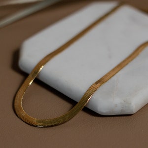 Gold Layering Snake Chain Necklace, Gold Snake Chain, Herringbone Chain Necklace, Snake Choker, Bold Chain, Statement chain, Lulupo Designs