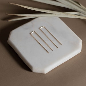 Minimalist Jewelry Long Gold Filled Bar Threader Earrings / Simple Dainty Line Ear Threaders / Wedding Bridal Party Bridesmaid Gifts