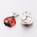 Ladybug Red Alloy Enamel Pendants Red and Black Platinum Silver Tone Charms Cute Insect Bug Bracelet Charm Necklace Charm