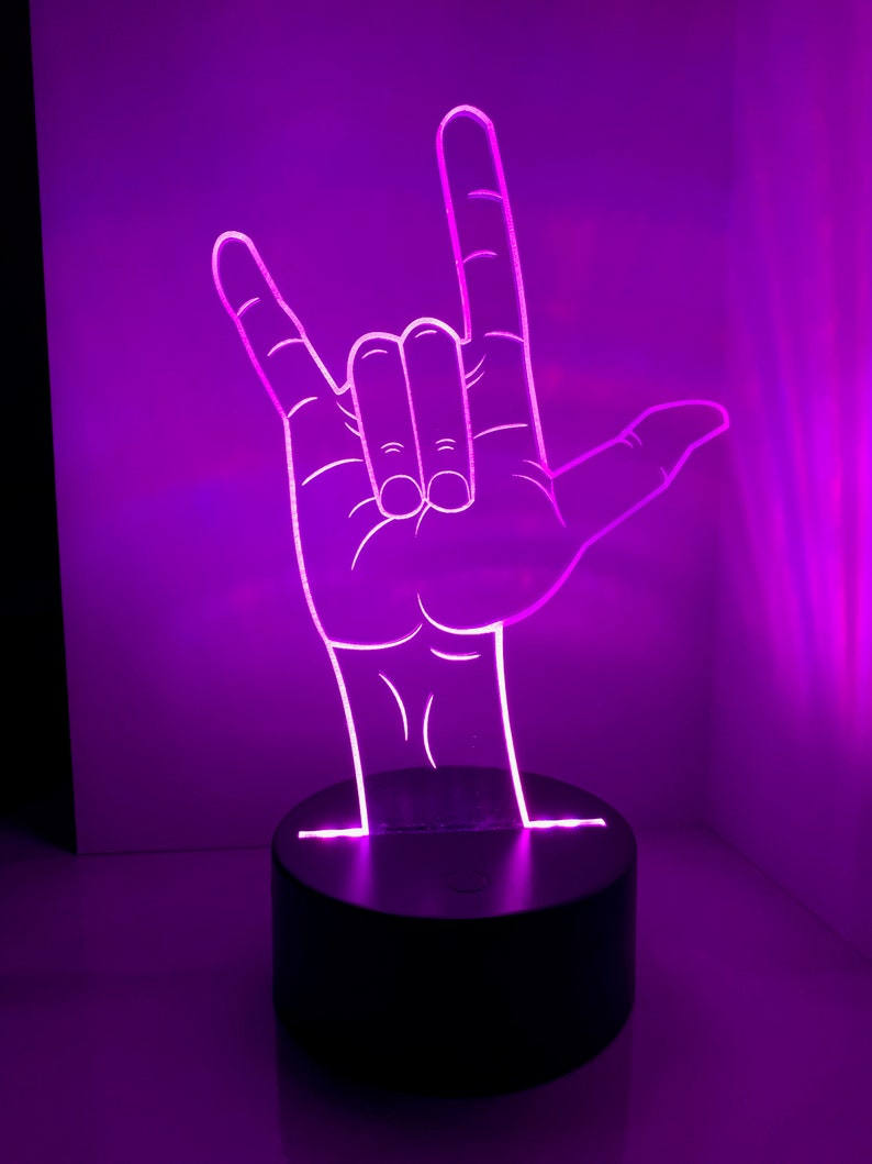 ILY Light Lamp ASL Deaf Community Etsy