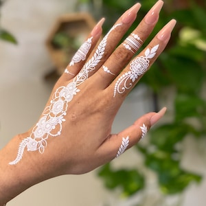 Savarna -- Asymmetrical Customizable henna design arabic | henna, henna tattoo, henna sticker, temporary tattoo, DIY henna, white henna