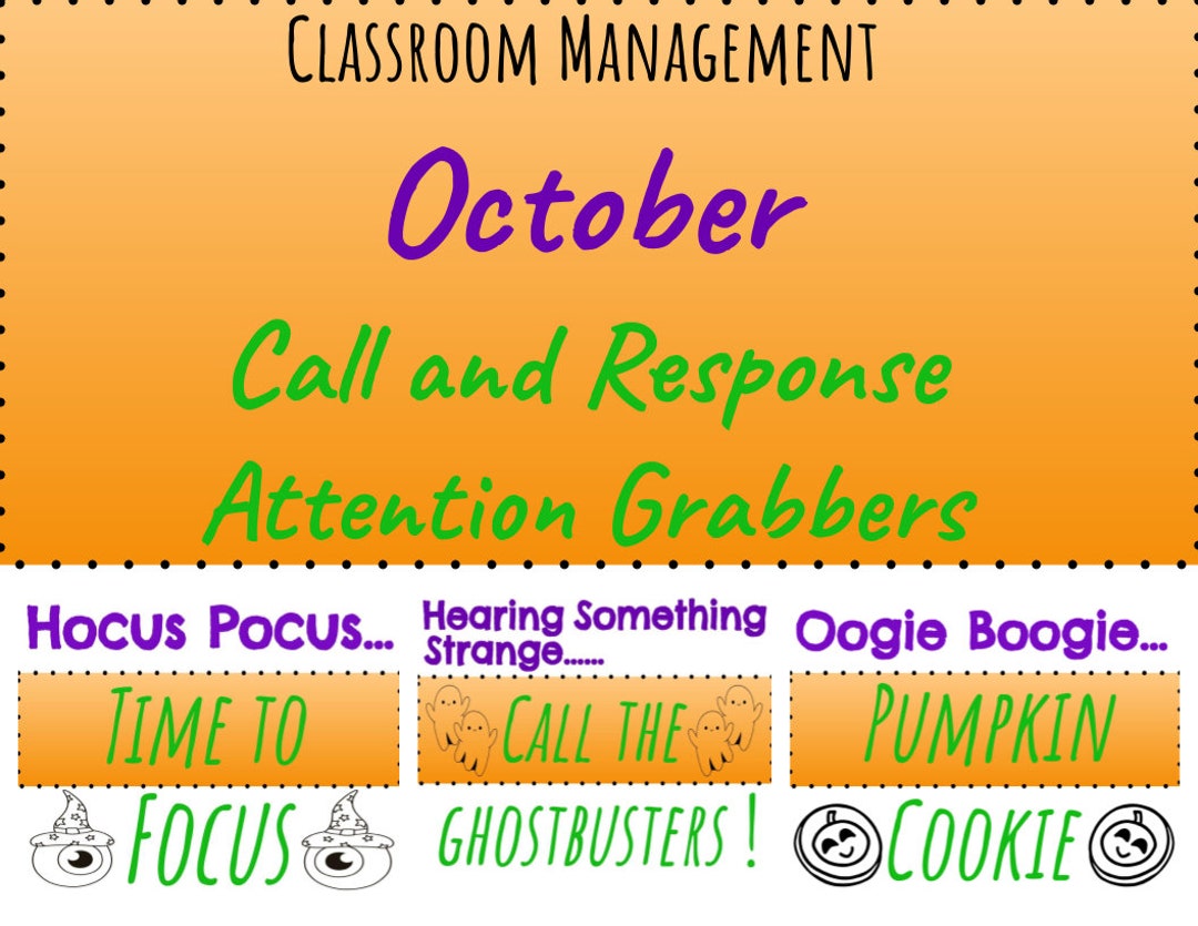 October Themed Call and Response/attention Grabbers/classroom ...