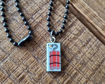 Necklace LEGO dynamite | ball chain necklace LEGO dynamite