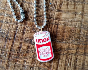 Necklace UNOX tin | ball chain necklace UNOX meatball can