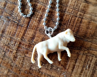 Necklace bull cow ox vintage| ball chain necklace cow ox bull