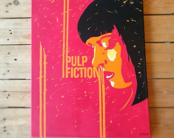 Handpainted Pulp Fiction Mia Wallace artwork