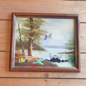 Handpainted macabre Little Mermaid / Ariel landscape painting image 1