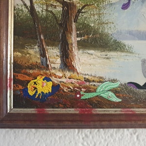 Handpainted macabre Little Mermaid / Ariel landscape painting image 4