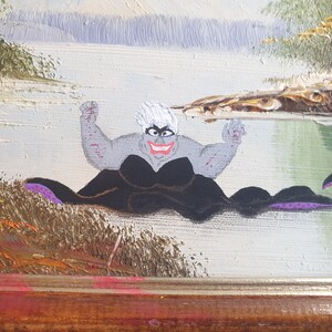 Handpainted macabre Little Mermaid / Ariel landscape painting image 3