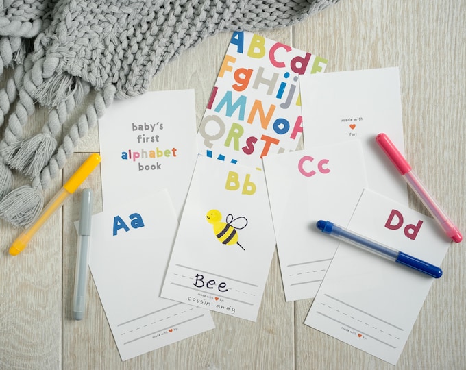 LETTER Size Printable DIY Alphabet Book for Baby Shower Activity Game