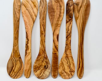 Best Seller Olive Wood utensils set, Bundle and save, Kitchen serving tools, Natural, Organic, anniversary, chef, Wood Spoon Mother day