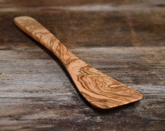 BEST seller Olive Wood Thin Spatula / Wooden Cooking Kitchen Spatula / Cooking Spoon Utensil /5th anniversary Turner