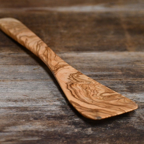 MEJOR vendedor Espátula fina de madera de olivo / Espátula de cocina de madera / Utensilio de cuchara de cocina / 5º aniversario Turner Día de la Madre