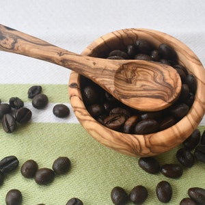 Olive Wood salt, teaspoon and bowl SET, spices, stirring gift idea Wedding Day Free Shipping  gifts for mom, wooden spoon father day