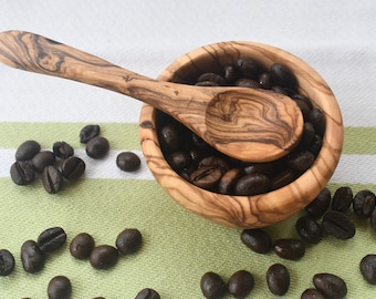 Olive Wood salt, teaspoon and bowl SET, spices, stirring gift idea Wedding Day Free Shipping  gifts for mom, wooden spoon Mother day