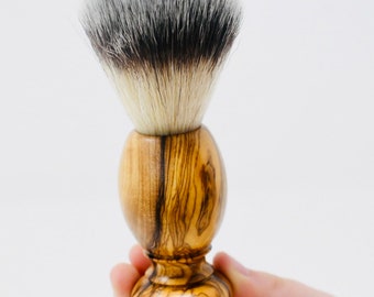 Blaireau en bois d'olivier de qualité supérieure pour homme papa, outil de rasage, cadeau, anniversaire, frère, grand-père