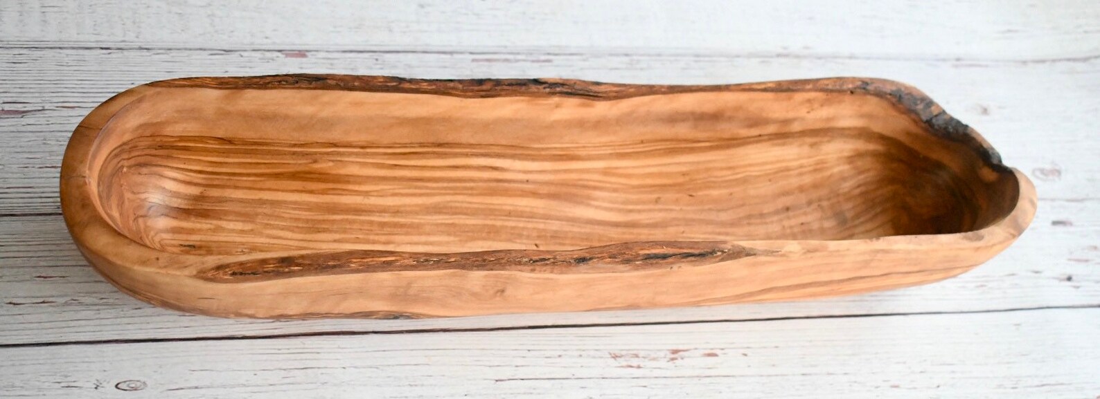 Olive Wood Basket Bread Bowl Serving Tray Rustic Natural Kitchenware