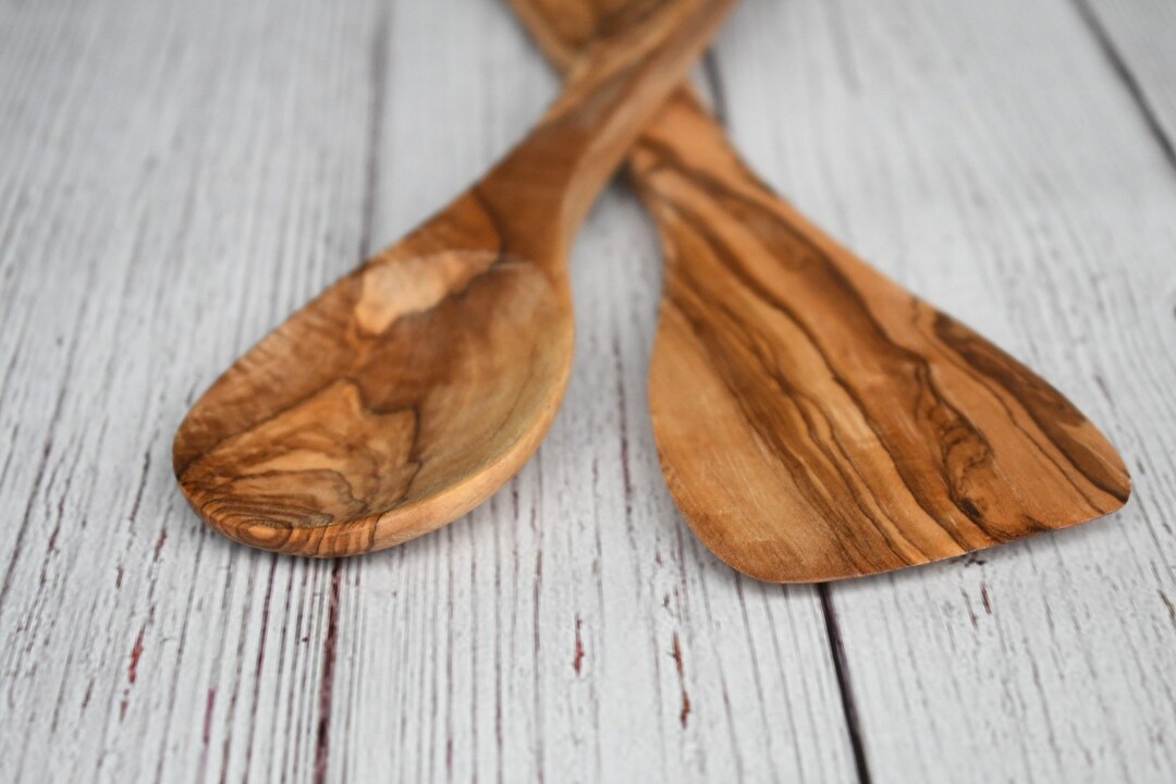 Rustic Olive Wood Spoon: Handmade Kitchen Utensil, Eco-friendly Gift ...