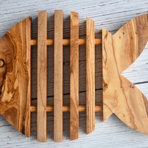 Handmade Olive Wood Trivet: Rustic Kitchen Hot Pad