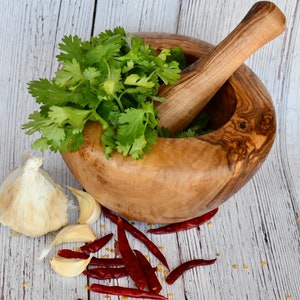 Large Olive wood mortar and pestle classic style-kitchenware-herb grinde-parents gift, wedding anniversary gift Mother day