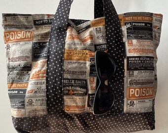Halloween Tote Bag, Spooky Bag, Vintage Halloween Bag