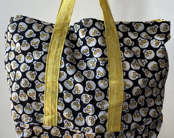 Bolsa de mano con calaveras, bolsa de libros con calaveras, bolsa de Halloween