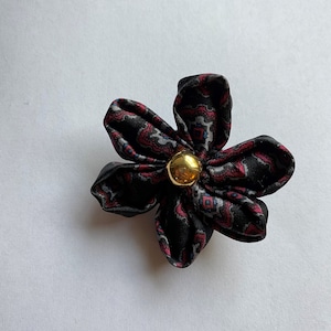 Flower Brooch, Pin, Made with Old Ties