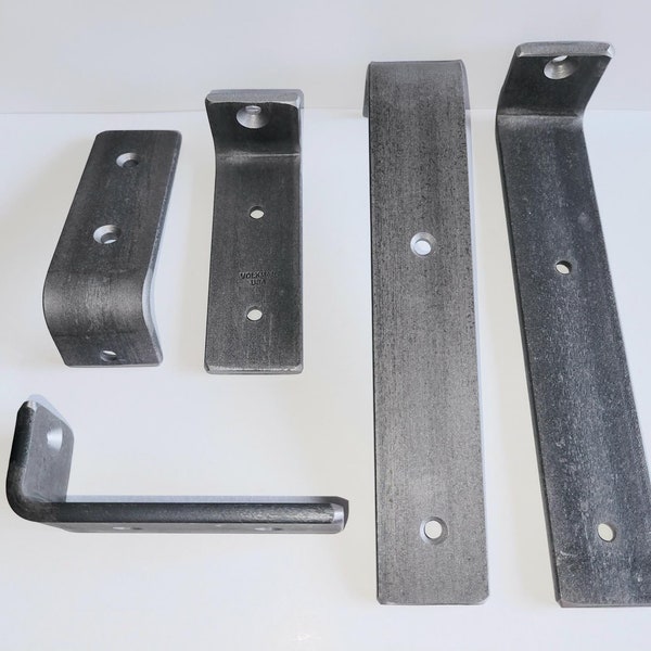 Pair Engineered Floating Shelf Brackets Steel Handmade in USA & Hidden Blind Shelf
