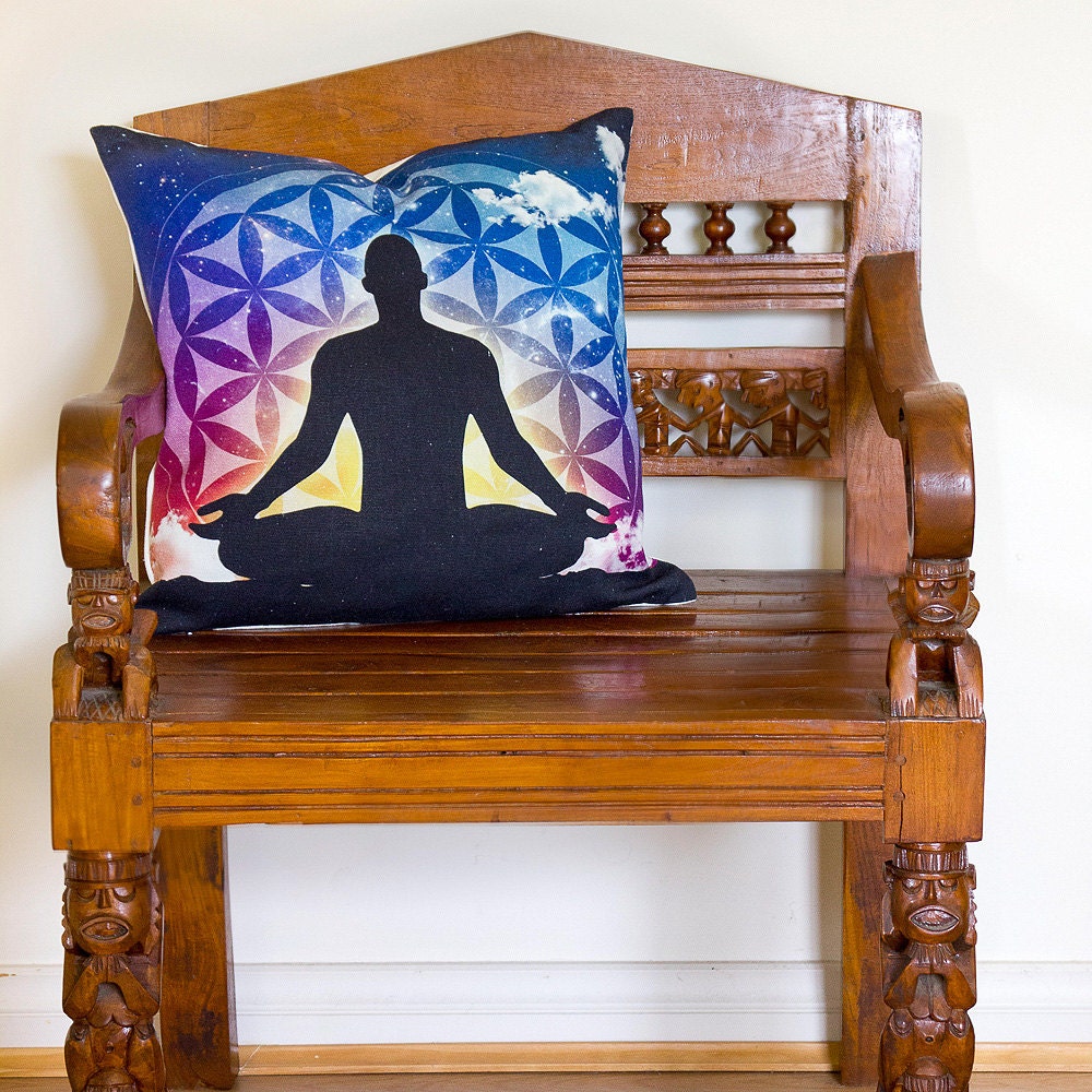Meditation Cushion Meditation Pillow Flower of Life Pillow Etsy