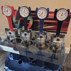 Piston Clock. Chevy 5.3L Desk clock, Automotive Parts decor, Clocks, 6.0L, 5.3L, 4.8L, Man Cave, Car Part Art, Hot Rod, NHRA, Racing, LS.